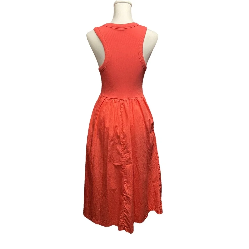Old Navy Women Dress Ribbed Tank Long Midi Racerback Coral Pink Size Medium‎